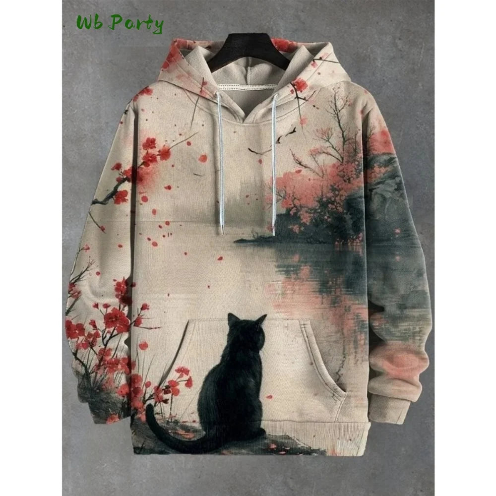 Unisex Oversized Graphic Hoodie – 3D Print Vintage Sweatshirt