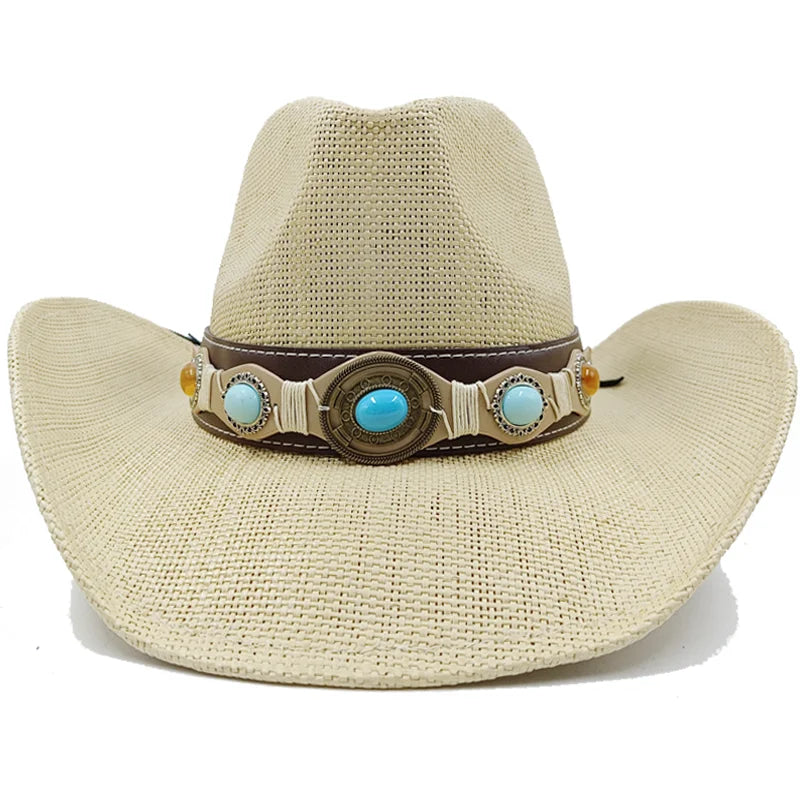 Unisex Straw Sun Hat – Thickened Cowboy Style Beach Hat