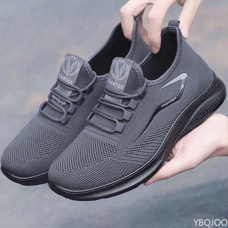 Men's Lightweight Mesh Trainers – Non-Slip Lace-Up Sneakers