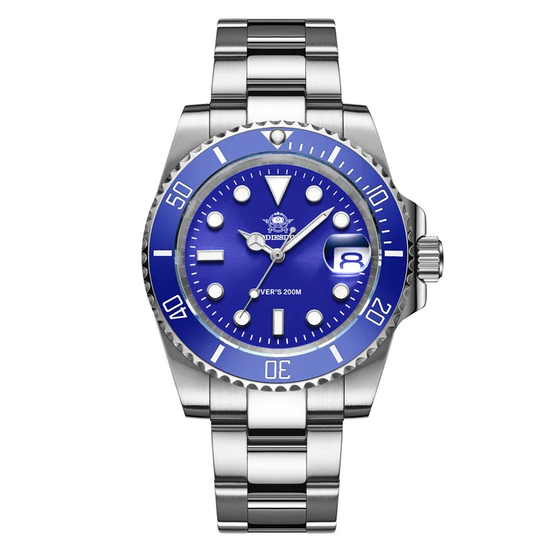 Men's Stainless Steel Quartz Watch – Waterproof Sports Watch