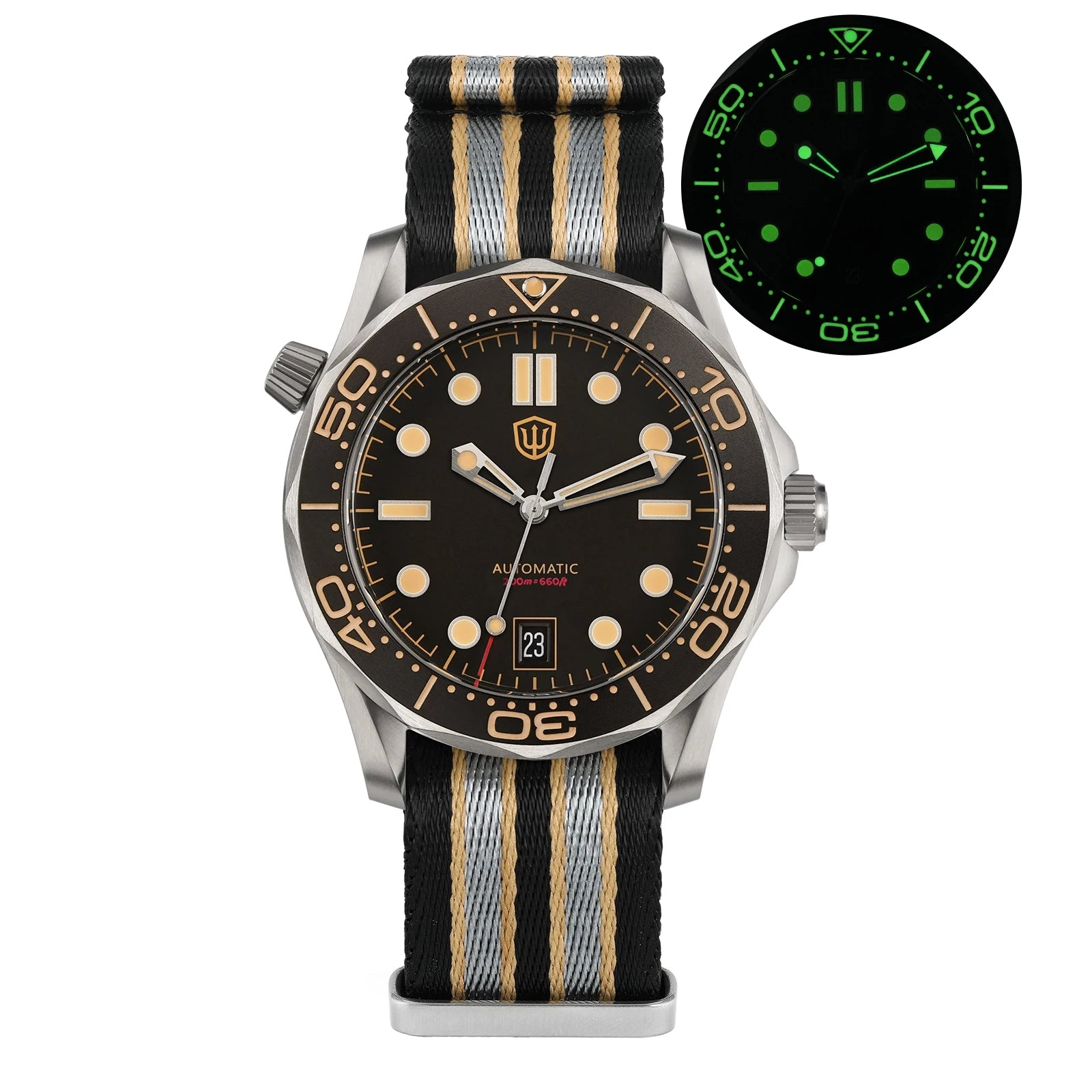Men's Titanium Automatic Watch – Domed Sapphire Crystal Dive Watch