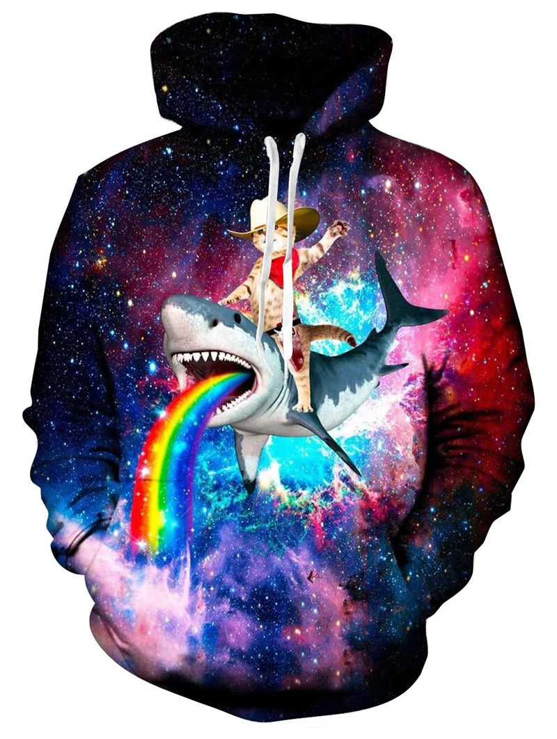 Unisex Novelty Print Hoodie – 3D Pattern Pullover Sweatshirt