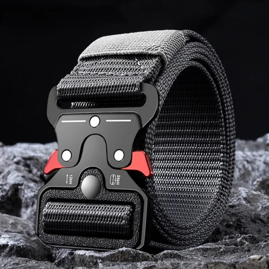 Men's Tactical Canvas Belt – Heavy-Duty Nylon Buckle Belt