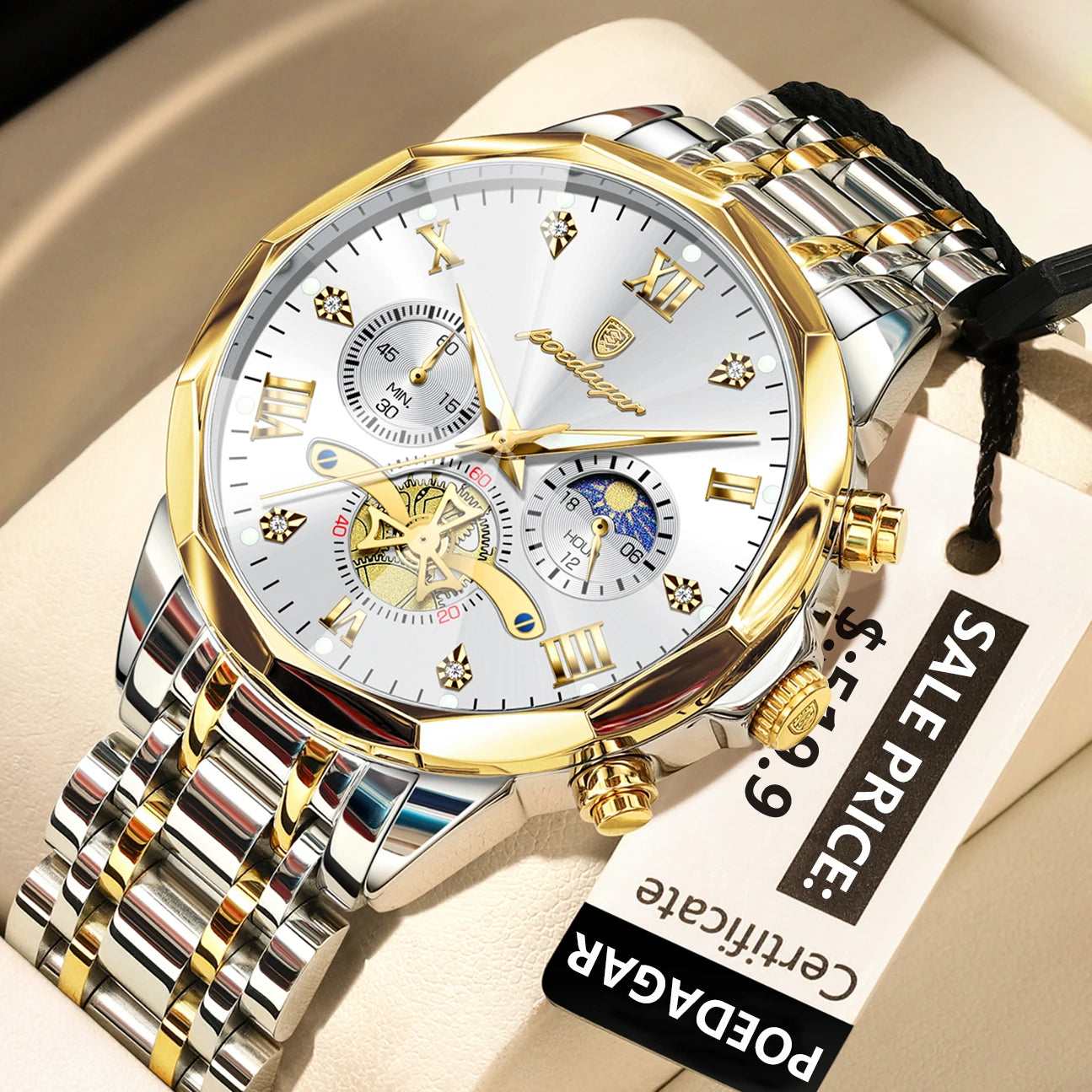 Men's Chronograph Watch – Waterproof Luminous Wristwatch