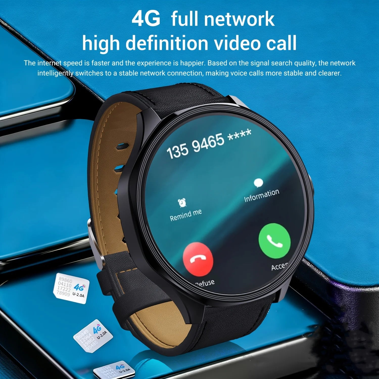 4G Android Smart Watch – AMOLED Display, GPS & Rotating Camera