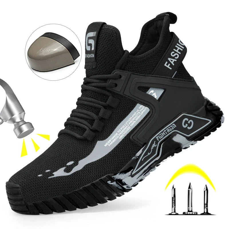 Men's Steel Toe Safety Boots – Puncture-Resistant Work Shoes