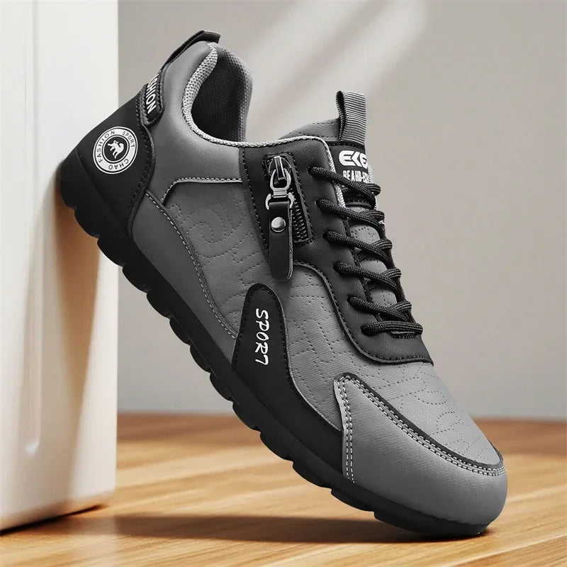Men's PU Leather Casual Trainers – Comfortable Walking Shoes