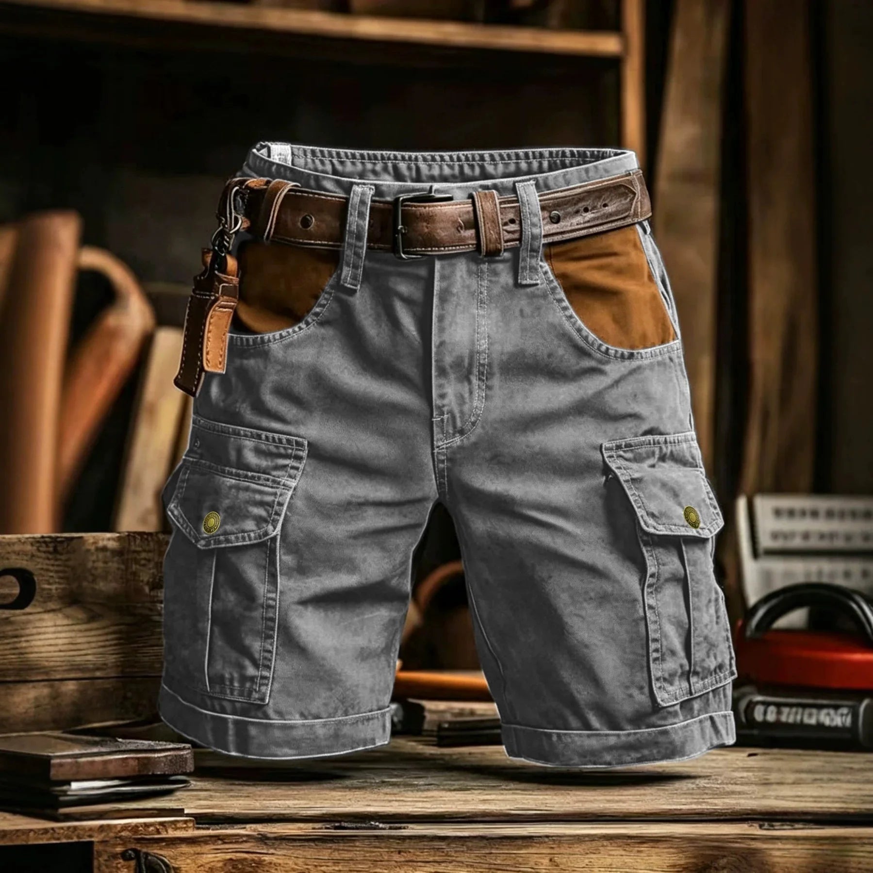 Men's Camo Cargo Shorts – Casual Work Shorts (Extended Sizes)