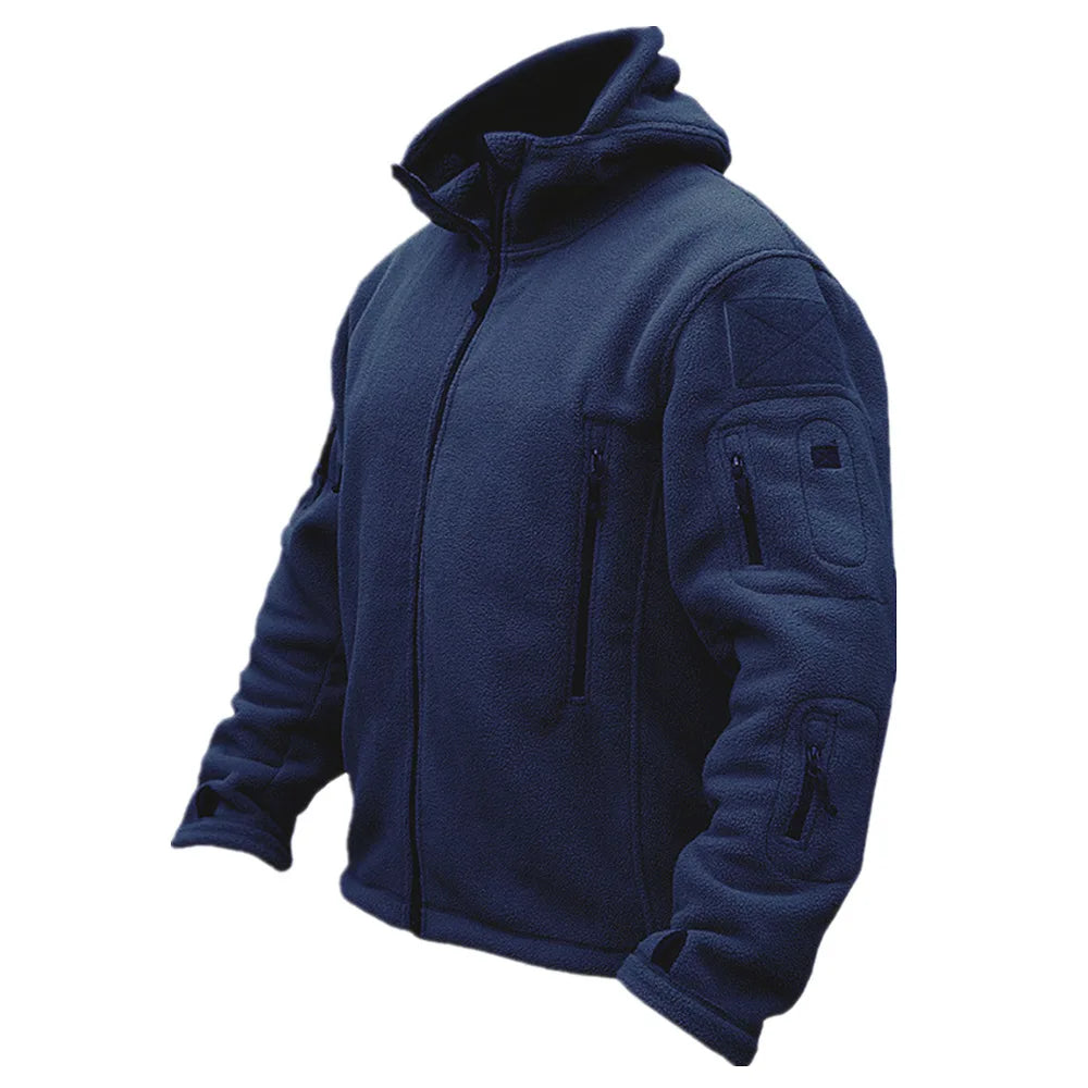Men's Hooded Fleece Jacket – Thermal Softshell Outdoor Coat
