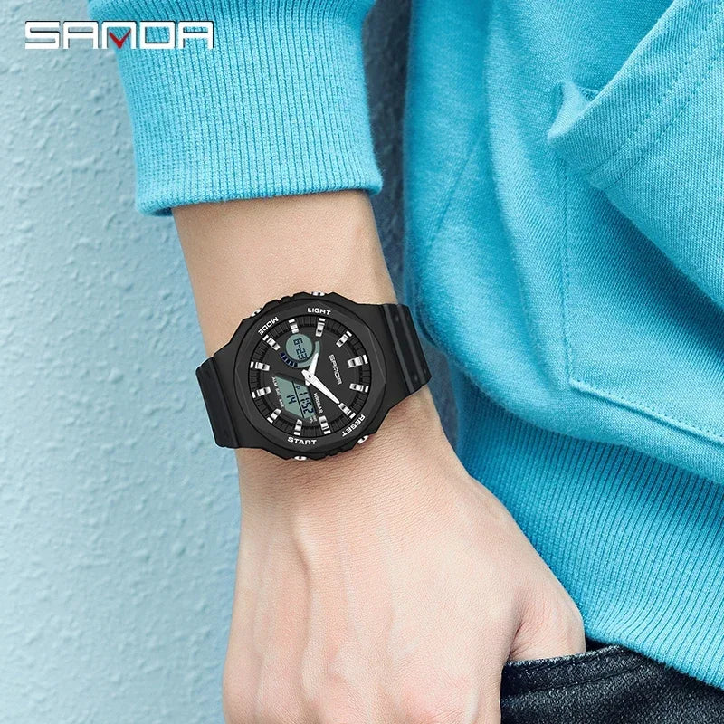 Men's Digital Sports Watch – Waterproof LED Military-Style Watch
