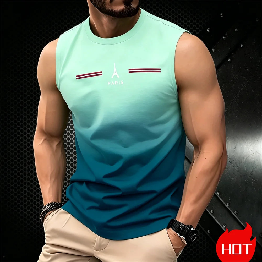 Men's Oversized Graphic Tank Top – 3D Print Sleeveless Tee