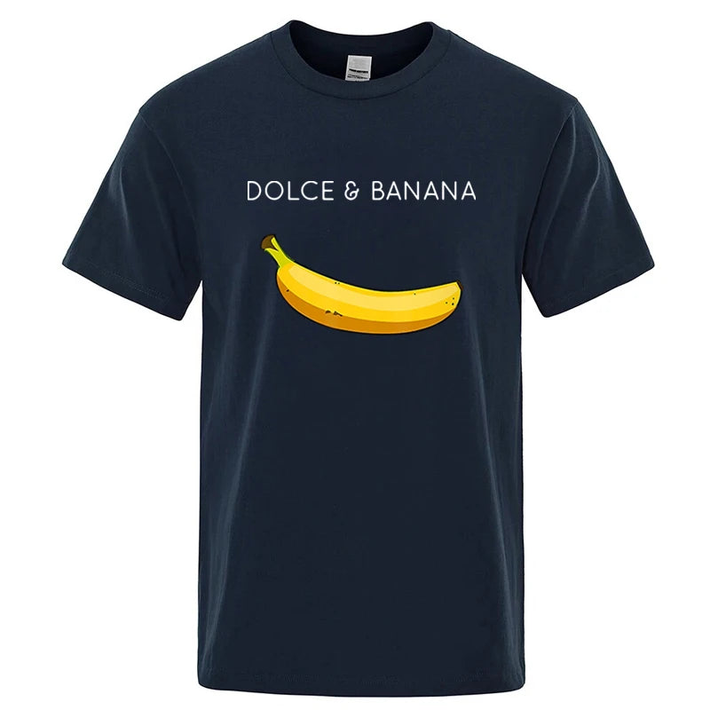 Men's Novelty Banana Print T-Shirt – Casual Cotton Blend Tee