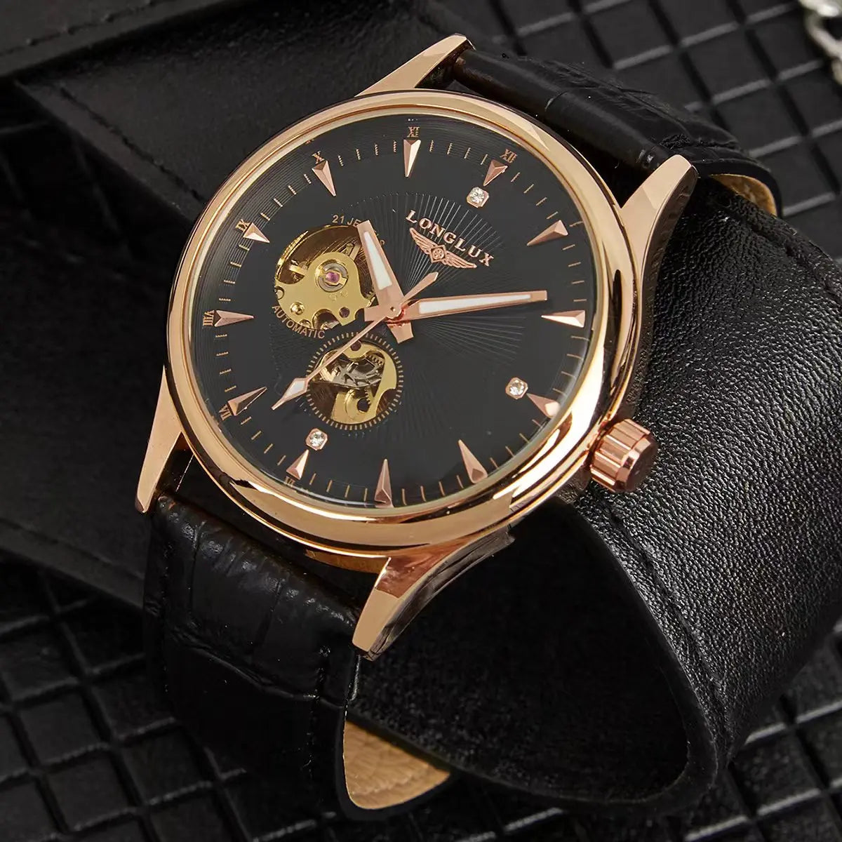 Men's Skeleton Automatic Watch – Elegant Mechanical Wristwatch