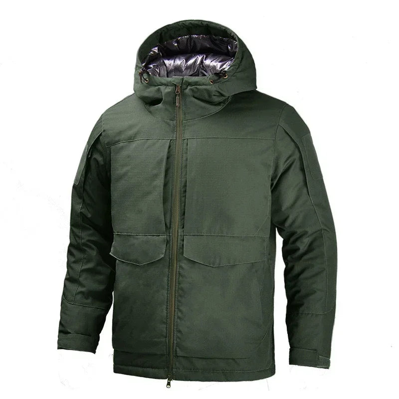 Men's M65-Style Tactical Jacket – Windproof Hooded Coat