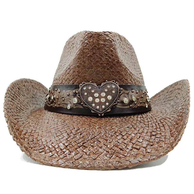 Unisex Straw Sun Hat – Thickened Cowboy Style Beach Hat