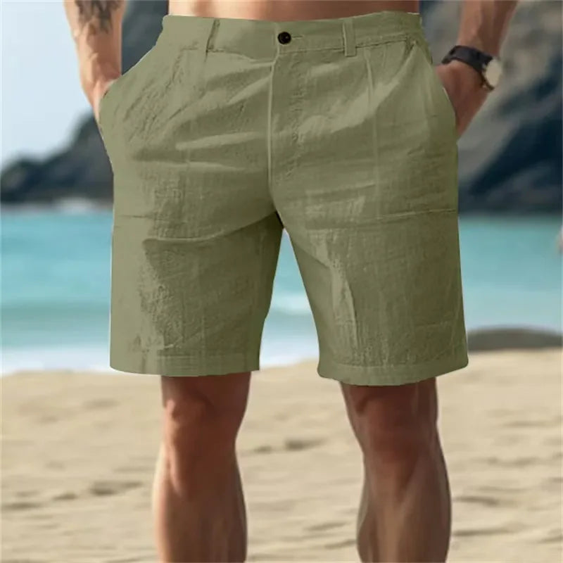 Men's Cotton Linen Shorts – Breathable Summer Trousers