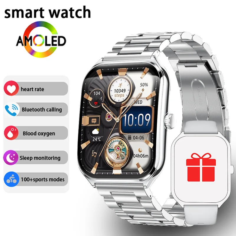 Ultra-Thin Smart Watch – AMOLED Display, Always-On Time & Bluetooth Calling