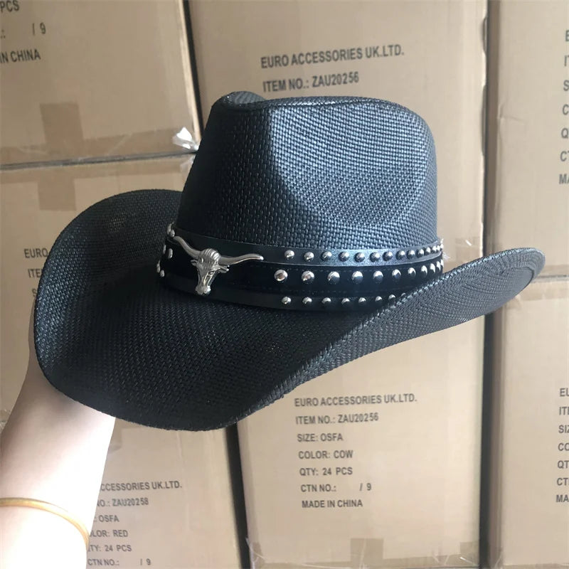 Unisex Straw Sun Hat – Thickened Cowboy Style Beach Hat