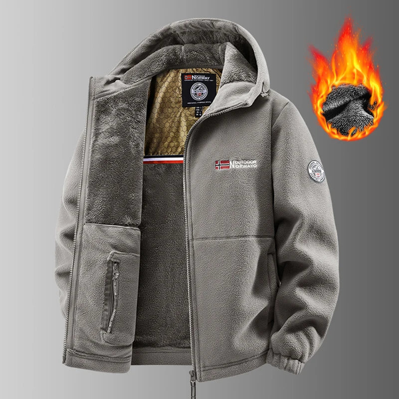 Men's Thermal Fleece Jacket – Windproof Softshell Outdoor Coat