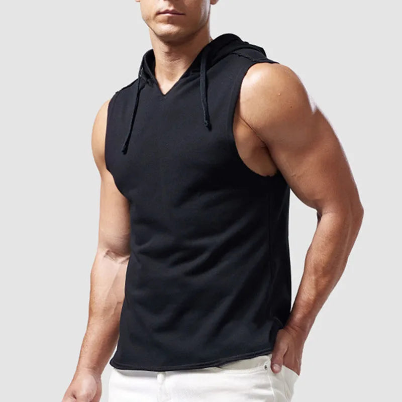 Men's Sleeveless Tank Top – Hooded Vest Tee