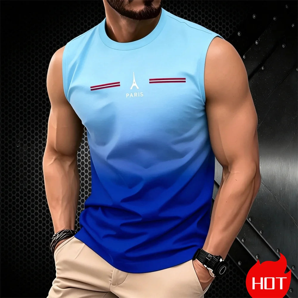 Men's Oversized Graphic Tank Top – 3D Print Sleeveless Tee