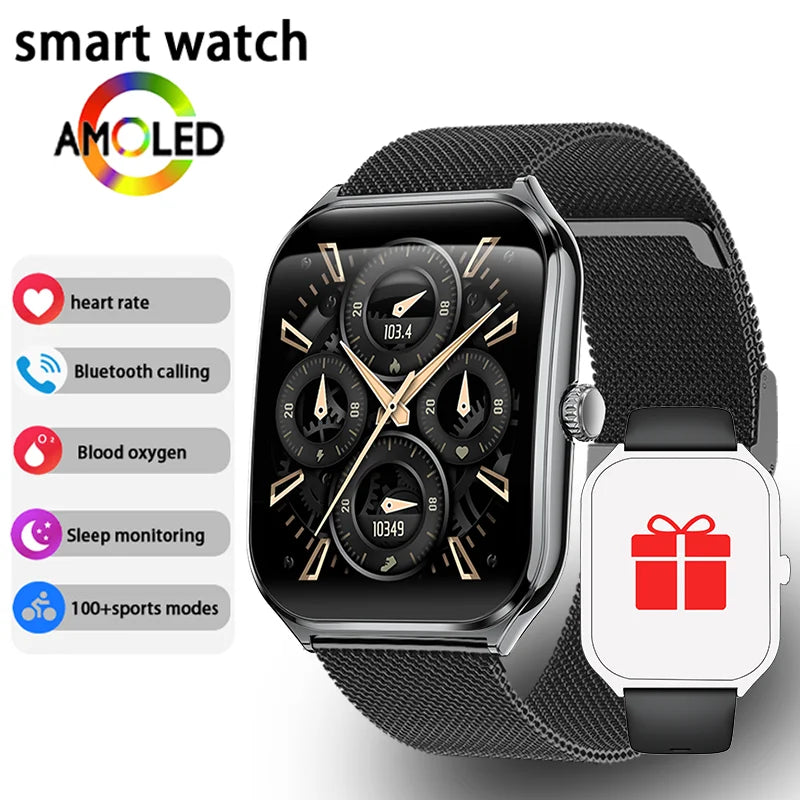 Ultra-Thin Smart Watch – AMOLED Display, Always-On Time & Bluetooth Calling