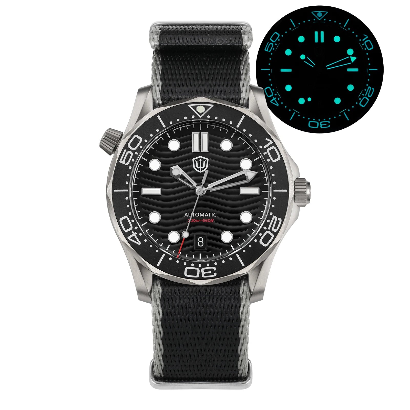 Men's Titanium Automatic Watch – Domed Sapphire Crystal Dive Watch