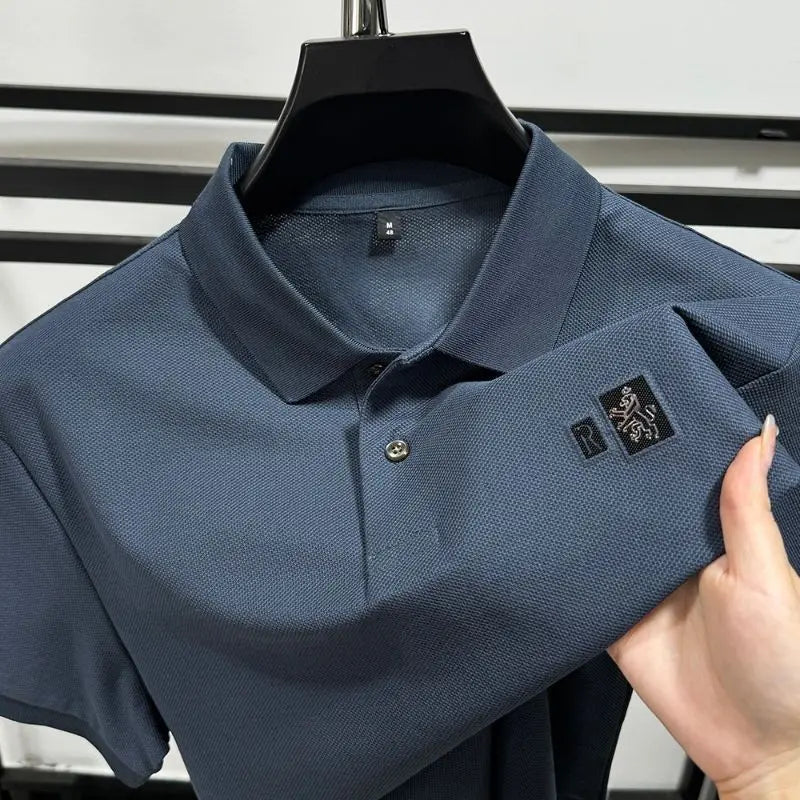Men's Cotton Polo Shirt – Embroidered Plus Size Top
