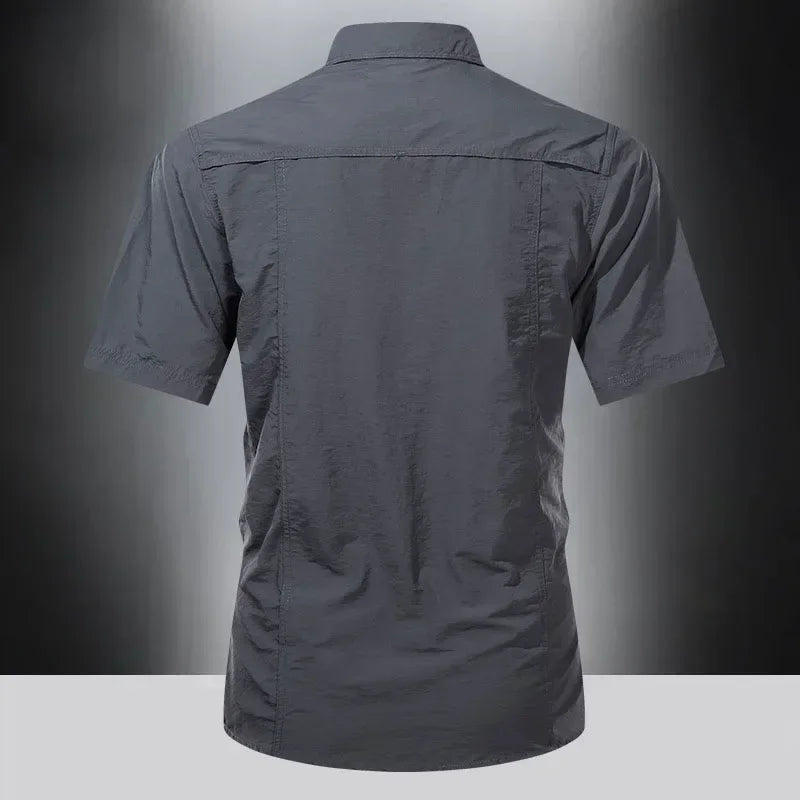 Men's Quick-Dry Tactical Shirt – Hiking & Hunting Short Sleeve Top