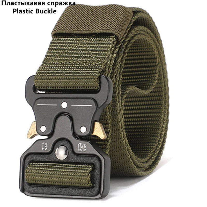 Men's Tactical Canvas Belt – Heavy-Duty Nylon Buckle Belt