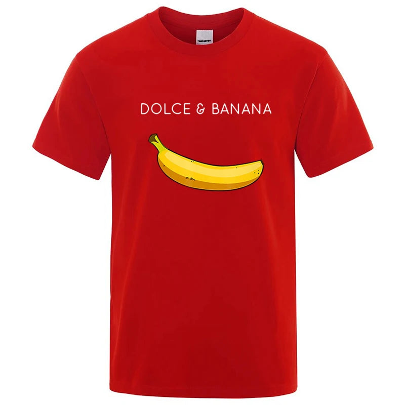 Men's Novelty Banana Print T-Shirt – Casual Cotton Blend Tee