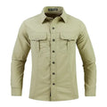 Men's Long-Sleeve Tactical Shirt – Breathable Sun Protection Top