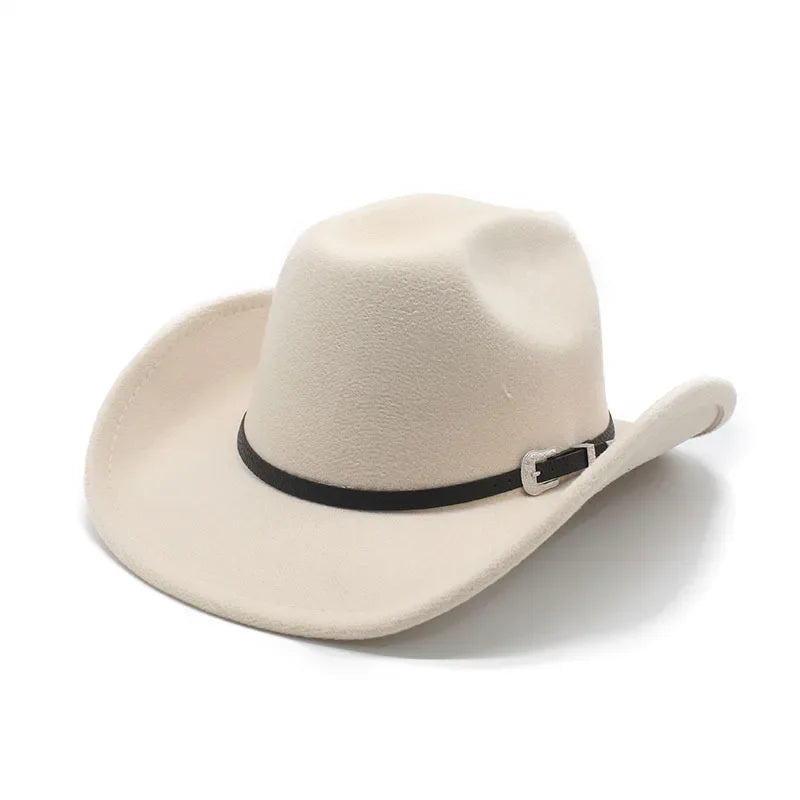 Unisex Wool Felt Cowboy Hat – Wide Brim Equestrian Riding Cap