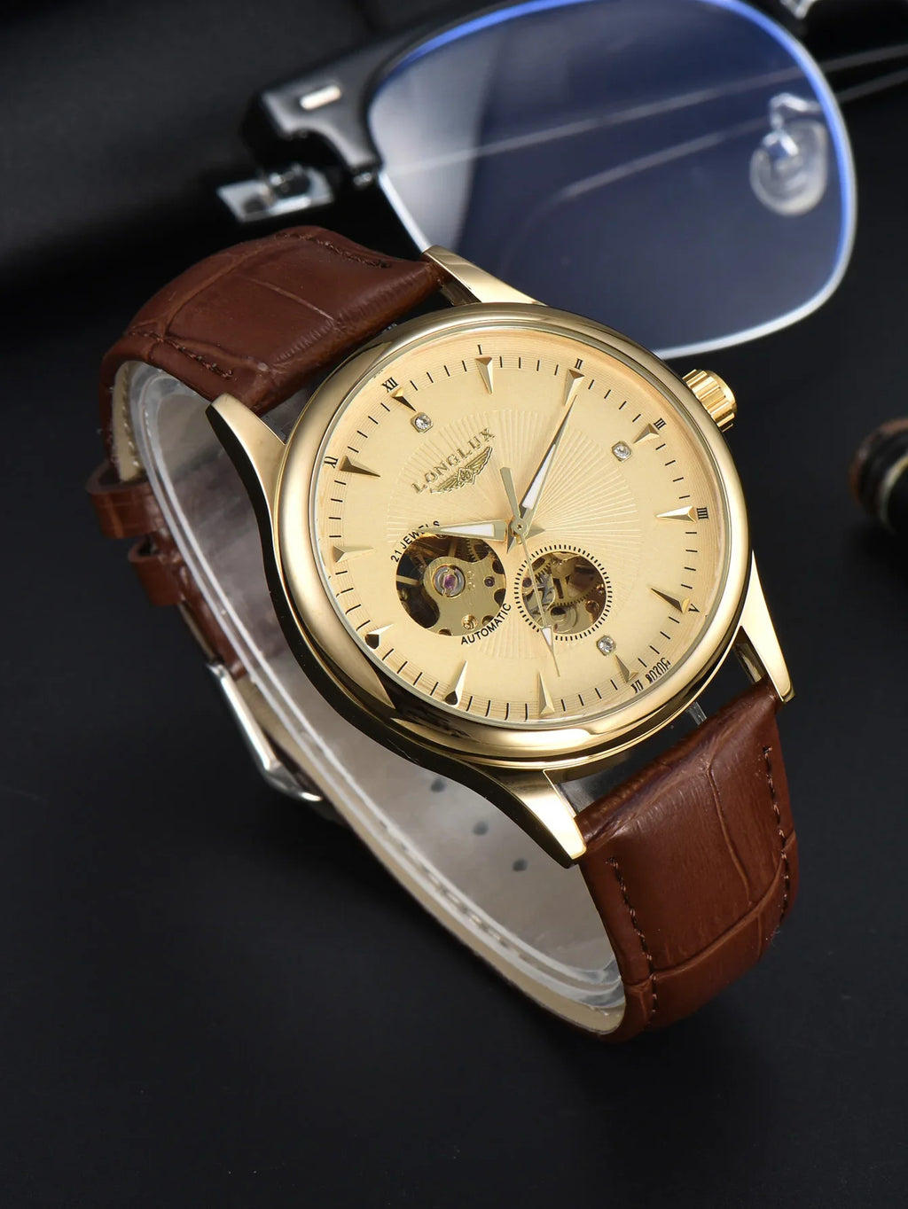 Men's Skeleton Automatic Watch – Elegant Mechanical Wristwatch