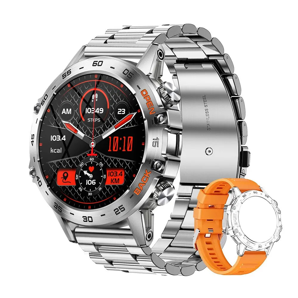 Men's Steel Smart Watch – Bluetooth Calling & Fitness Tracker