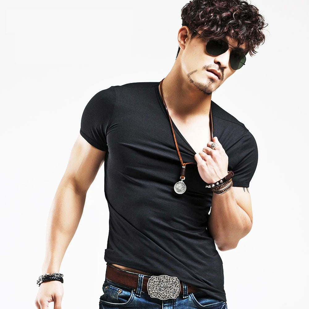 Men's V-Neck Fitness T-Shirt – Lightweight Training Tee