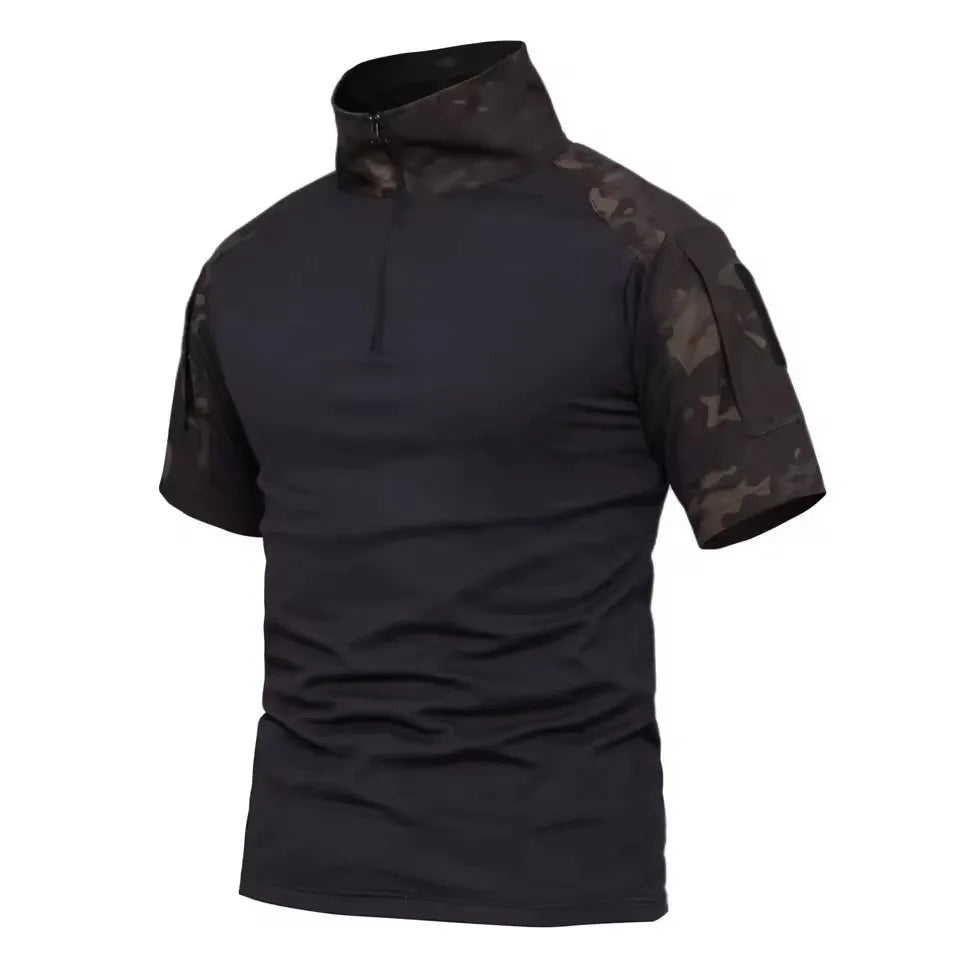 Men's Camo Combat Shirt – Quick-Dry Tactical T-Shirt