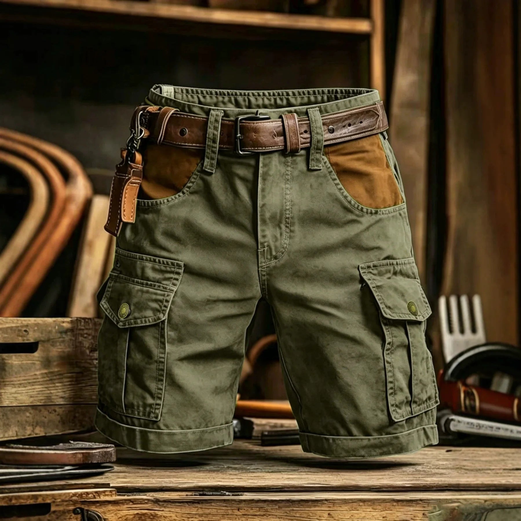 Men's Camo Cargo Shorts – Casual Work Shorts (Extended Sizes)