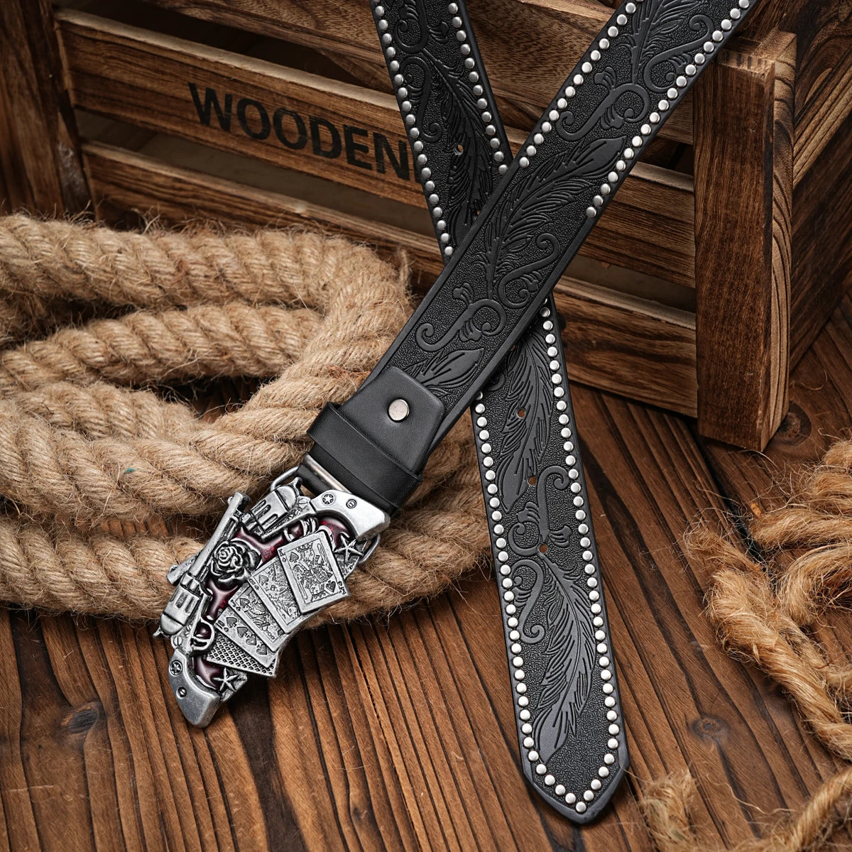 Unisex Retro Western Belt – PU Leather with Metal Buckle