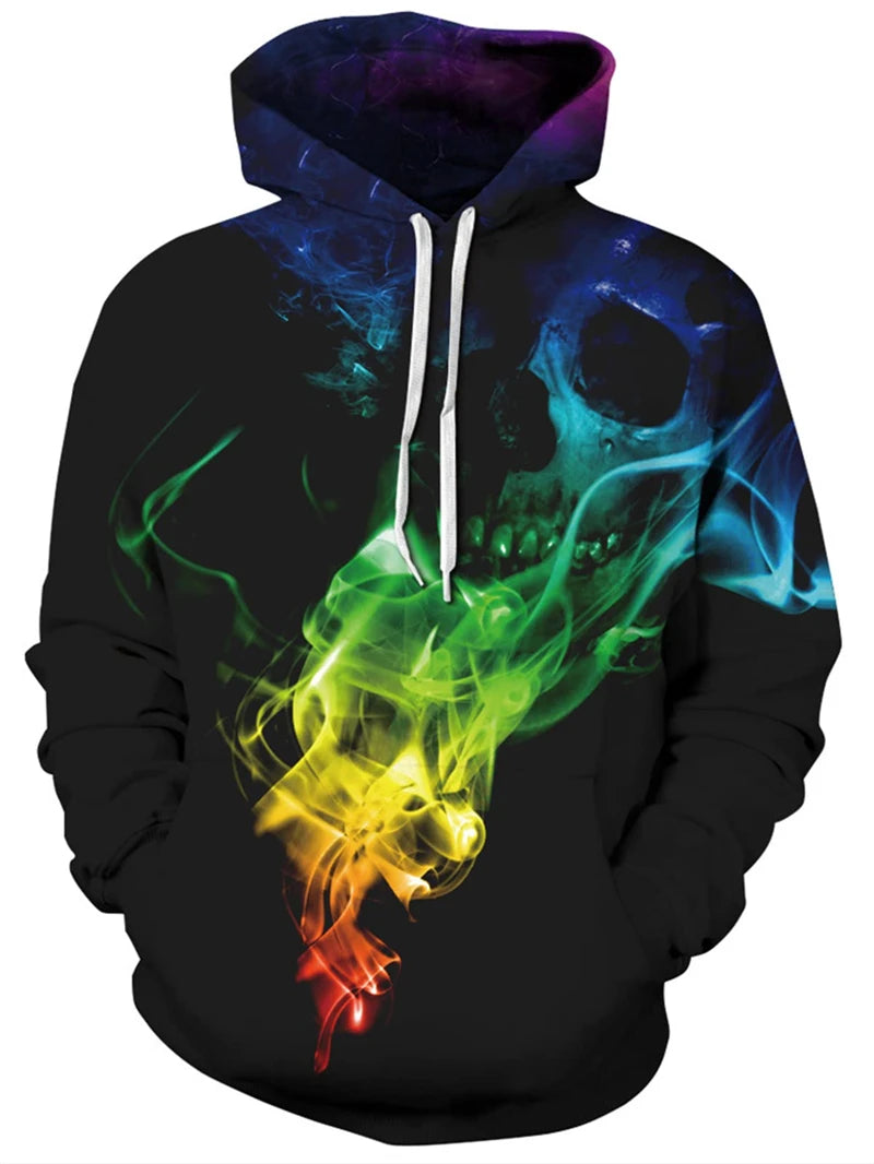 Unisex Novelty Print Hoodie – 3D Pattern Pullover Sweatshirt