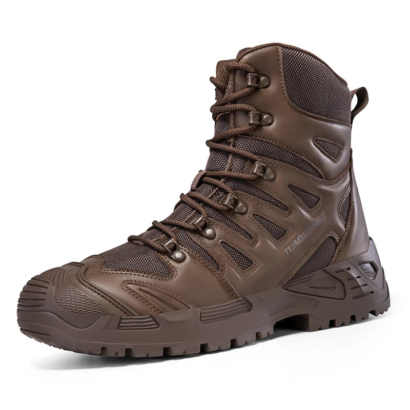 Men's High-Top Tactical Boots, Breathable Combat Training Boots, Large Size Anti-Slip Wear-Resistant Outdoor Hiking Boots