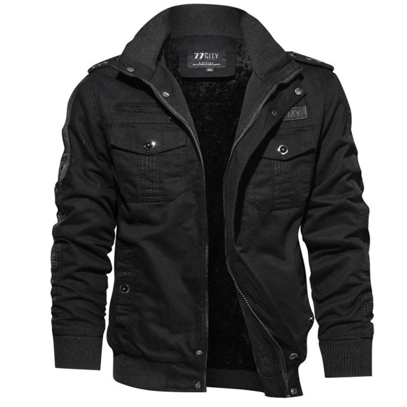 Men's Tactical Fleece Jacket – Windproof Multi-Pocket Coat