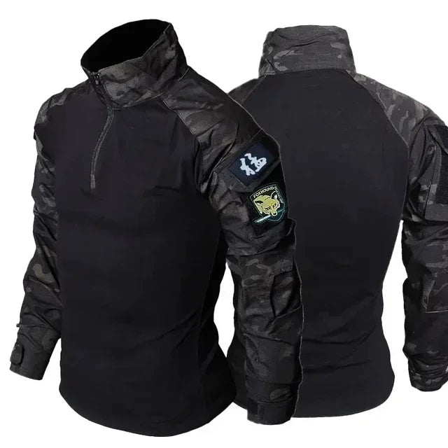 Men's Camo Tactical Training Set – Durable Combat Top & Trousers