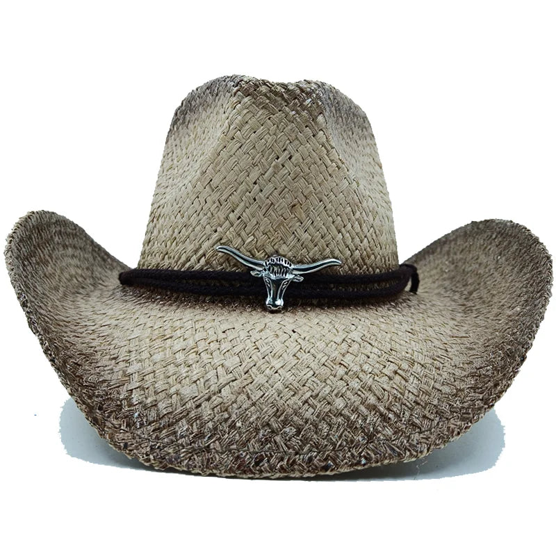 Unisex Straw Sun Hat – Thickened Cowboy Style Beach Hat