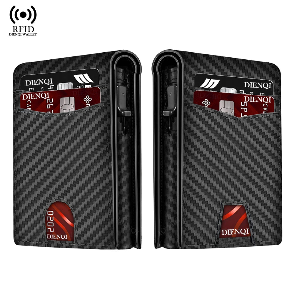 Men's RFID-Blocking Card Holder – Pop-Up Metal Wallet