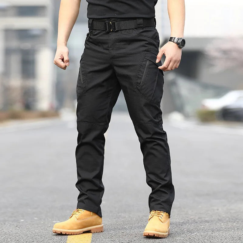 Men's Combat Cargo Trousers – Multi-Pocket Military Style Pants (Plus Size)