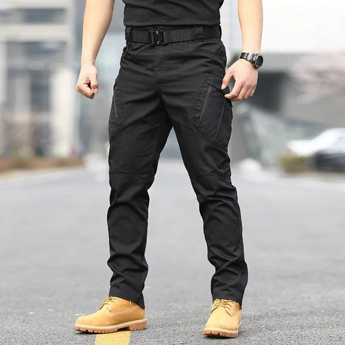Men's Combat Cargo Trousers – Multi-Pocket Military Style Pants (Plus Size)