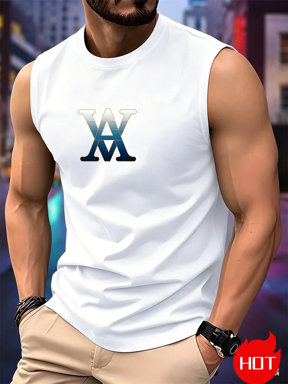 Men's Graphic Tank Top – Sports Vest Sleeveless Tee
