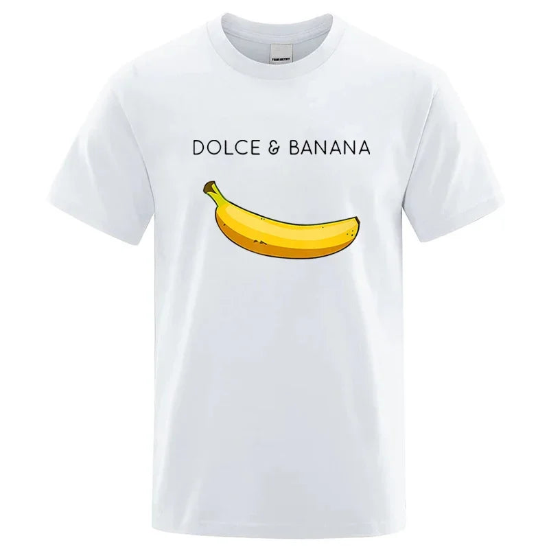 Men's Novelty Banana Print T-Shirt – Casual Cotton Blend Tee