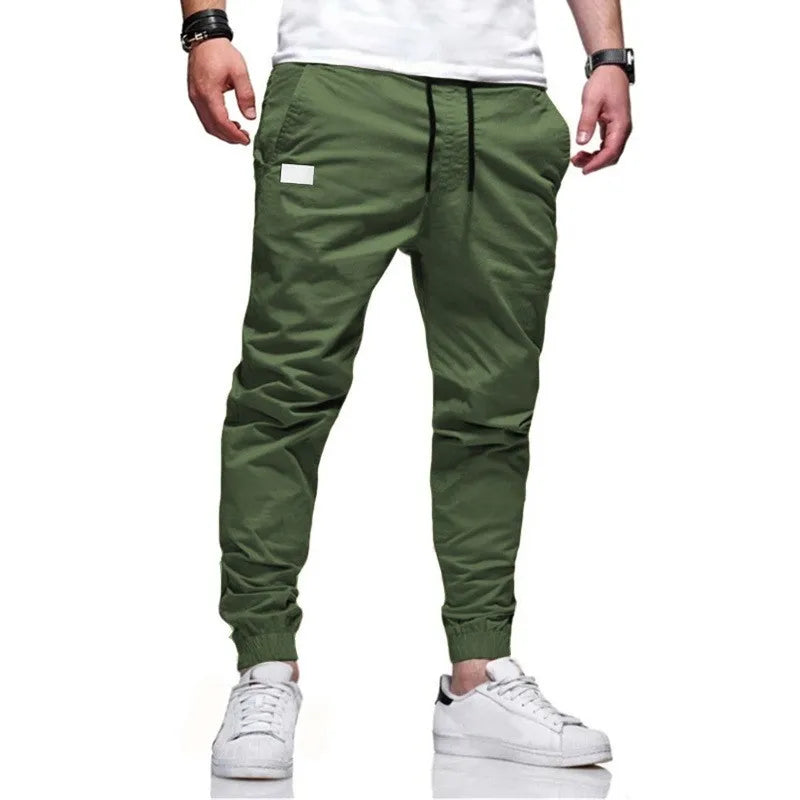 Men's Cargo Jogger Trousers – Multi-Pocket Skinny Fit Sweatpants
